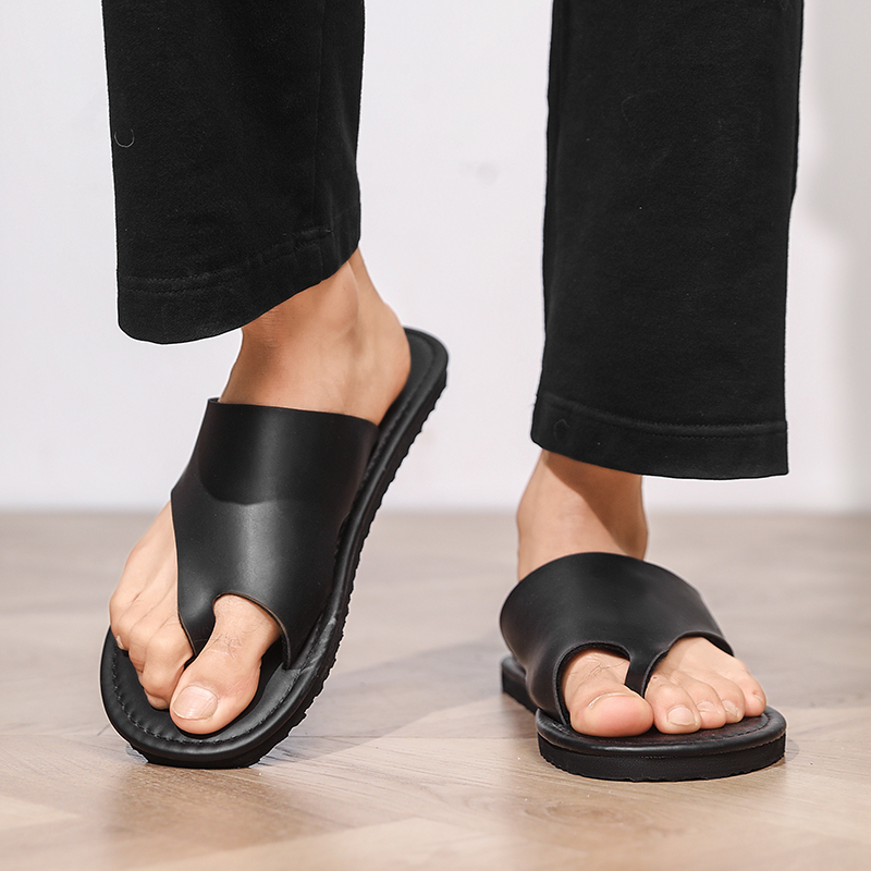 Flip Flop Leather Men - 고품질 남성 슬리퍼 패션 플립플롭 가죽