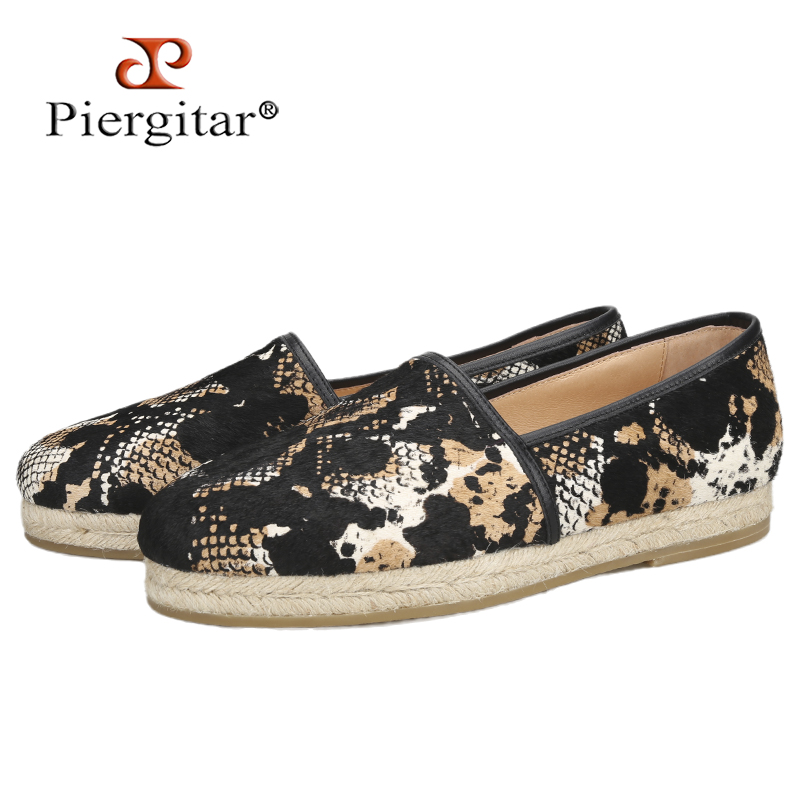 Espadrille Slip On - Piegitar 남성용 멀티 컬러 뱀 양각