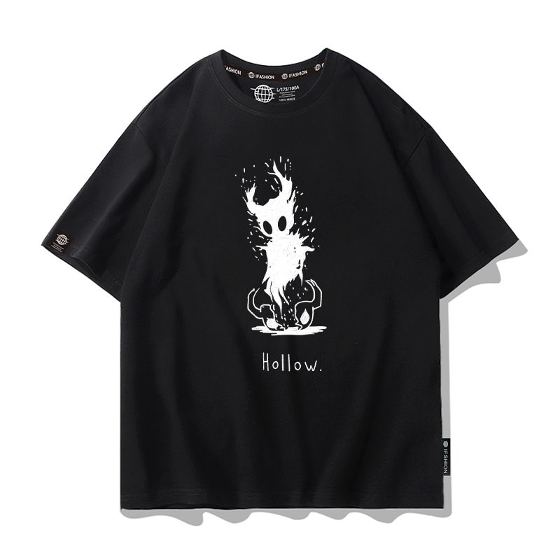 Tee Graphic Print - Hollow Knight 여름 반팔 크루넥 티셔츠