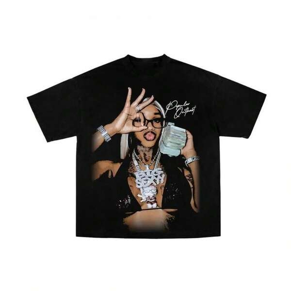 Tee Graphic Print - 레드 게토 슈퍼스타 그래픽 티셔츠, 100%