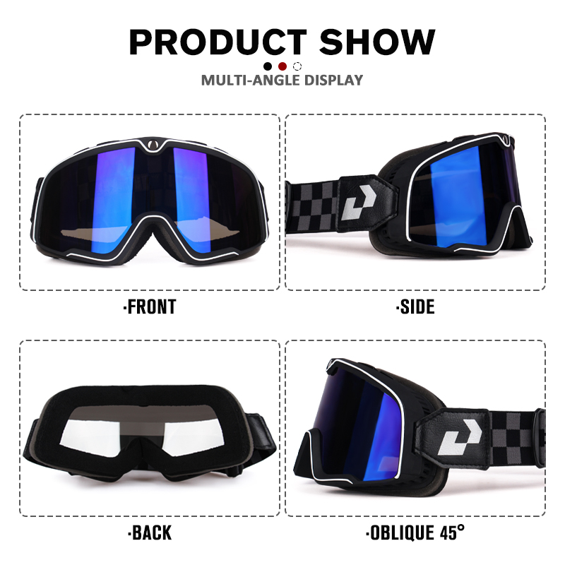 자전거 고글 가죽 앞유리 고글 오토바이 레트로 스키 고 - Sunglass Retainer Cord 리뷰 및 가격