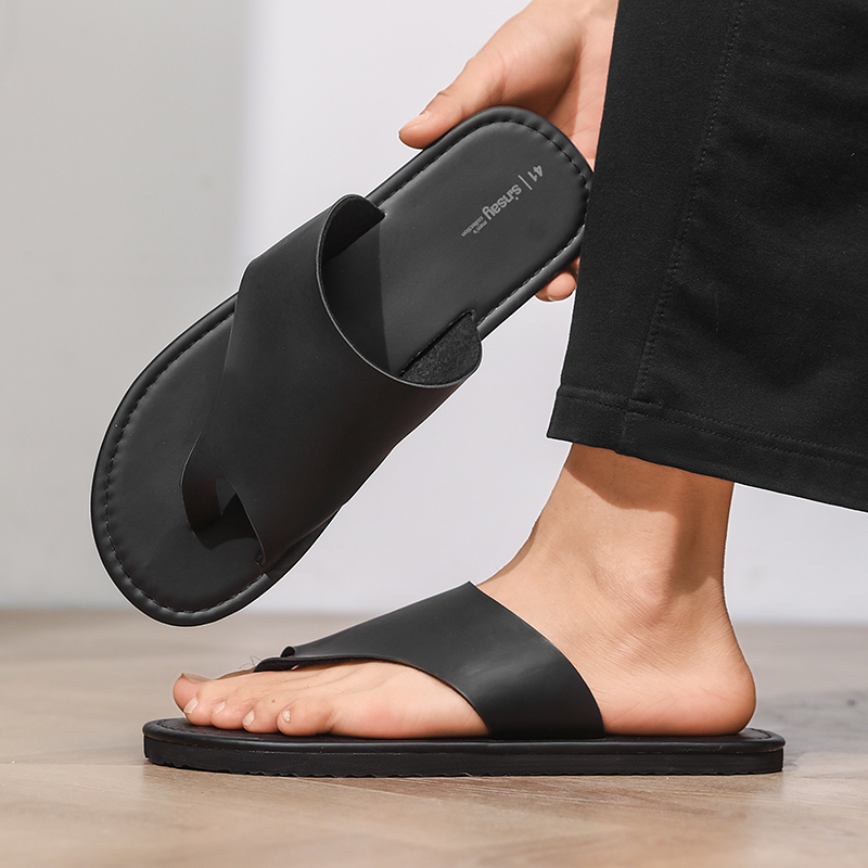 고품질 남성 슬리퍼 패션 플립플롭 가죽 통기성 샌들 미 - Flip Flop Leather Men 리뷰 및 가격