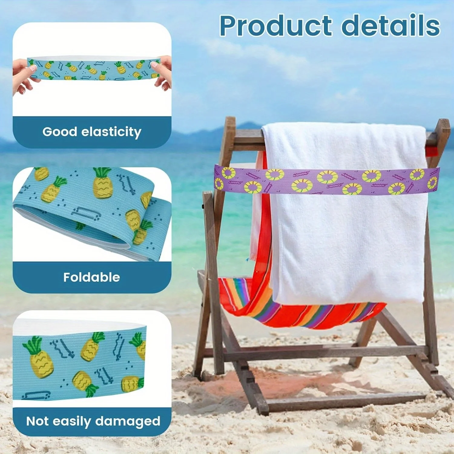 해변 의자 용 5Pcs 대형 수건 밴드 크루즈 의자 수 - Beach Towel Large 리뷰 및 가격