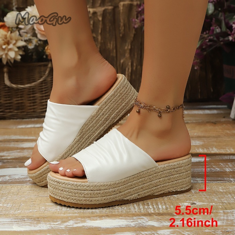 여성용 주름 장식 에스파드리유 웨지 슬라이드 샌들 오픈 - Espadrille Slip On 리뷰 및 가격