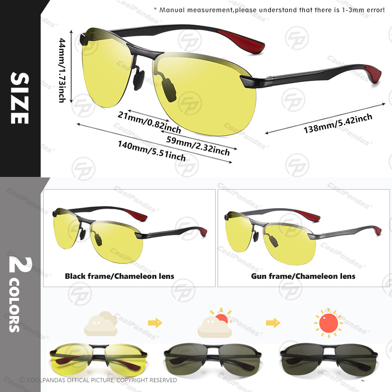 새로운 트렌드 지능형 항공 선글라스 남성용 변색 편광  - Sunglasses Aviator Polarized 리뷰 및 가격