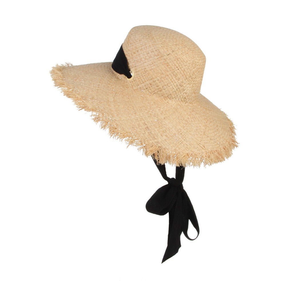 New Large Wide Brim Straw Hat  - Bucket Hat Straw 리뷰 및 가격