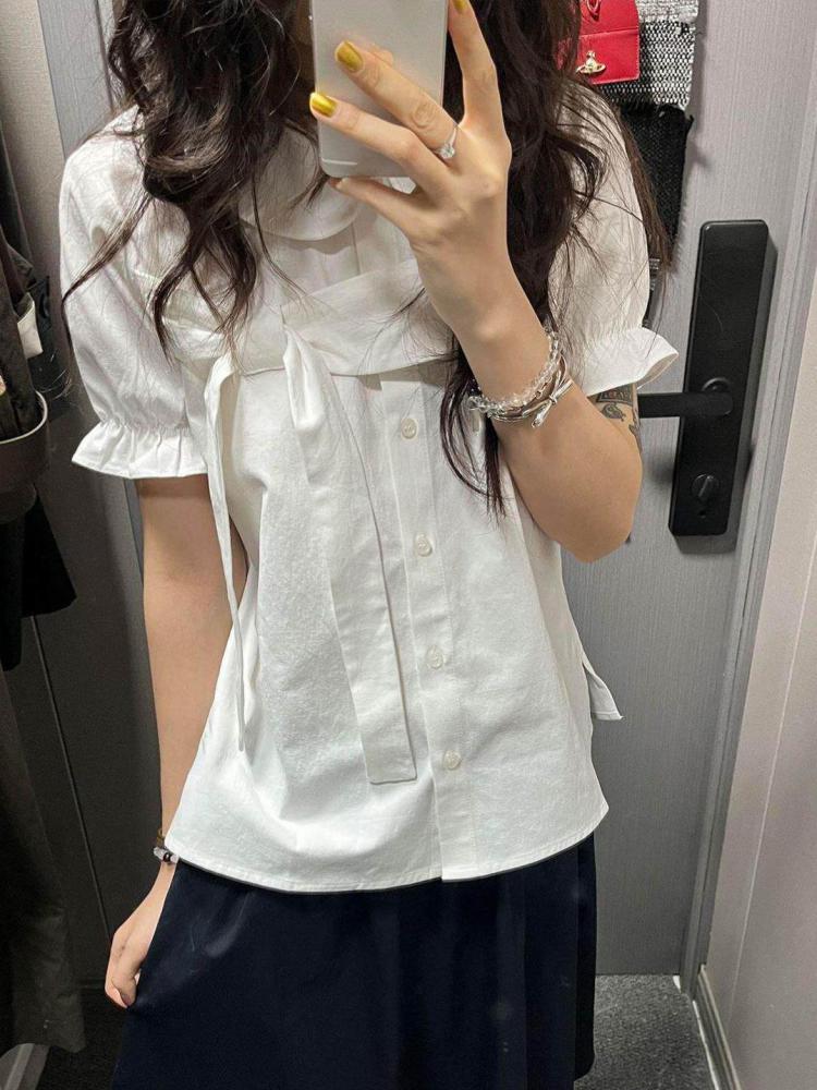 Erwofeina 피터팬 칼라 프레피 스타일 여성 셔츠 - Shirt Camp Collar 리뷰 및 가격