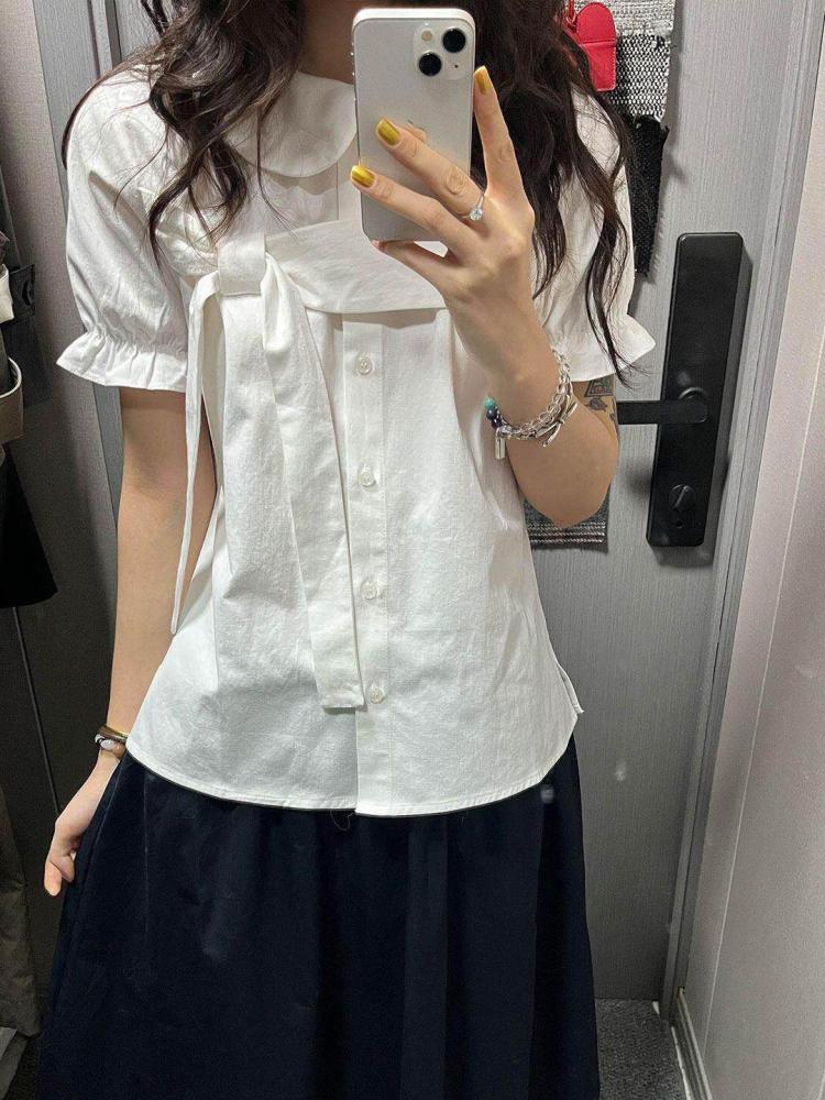 Erwofeina 피터팬 칼라 프레피 스타일 여성 셔츠 - Shirt Camp Collar 리뷰 및 가격