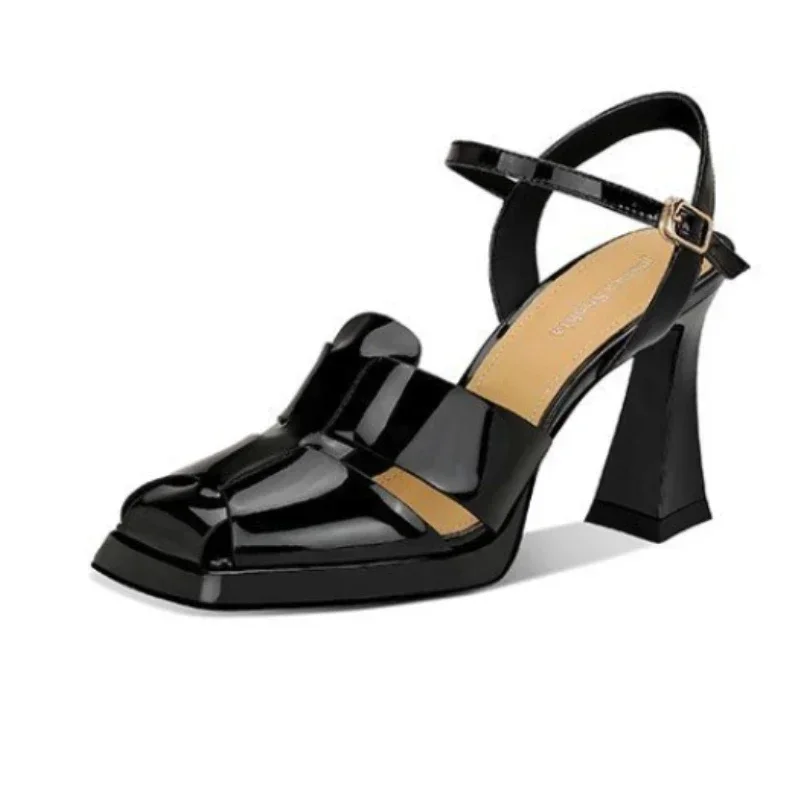 여성용 하이힐 샌들 패션 특허 가죽 로마 샌들 섹시한  - Casual Sandal Leather 리뷰 및 가격