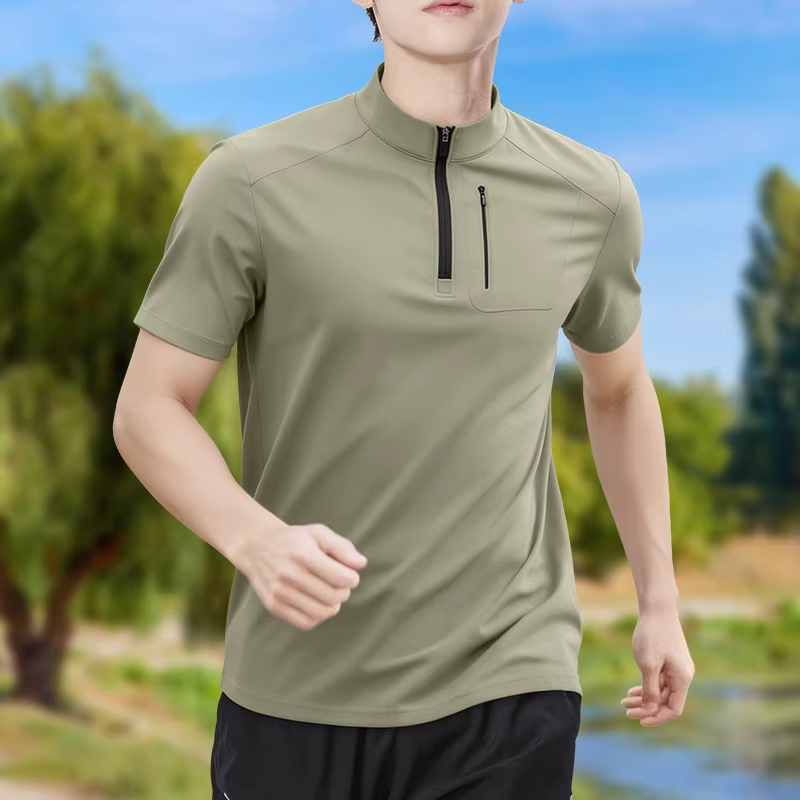남성 하프집업 하이 스트레치 퀵 드라이 반팔 티셔츠 통 - Shirt Camp Collar 리뷰 및 가격
