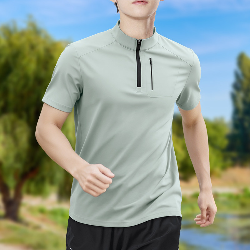 남성 하프집업 하이 스트레치 퀵 드라이 반팔 티셔츠 통 - Shirt Camp Collar 리뷰 및 가격