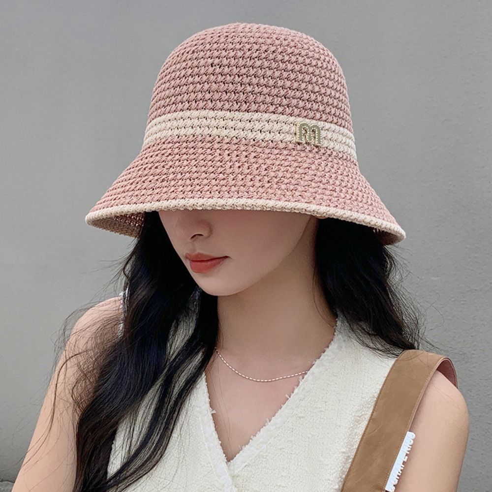 우아한 활 어부 모자 접이식 넓은 챙 여자 태양 모자  - Bucket Hat Straw 리뷰 및 가격